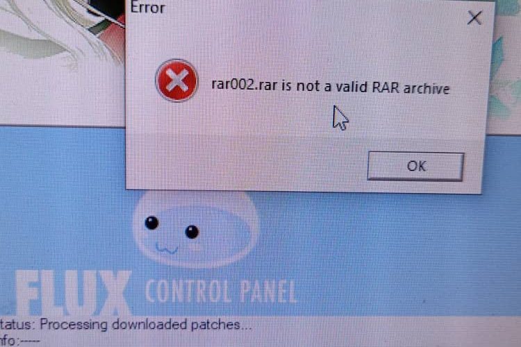 Fail .RAR is not a valid RAR Archive