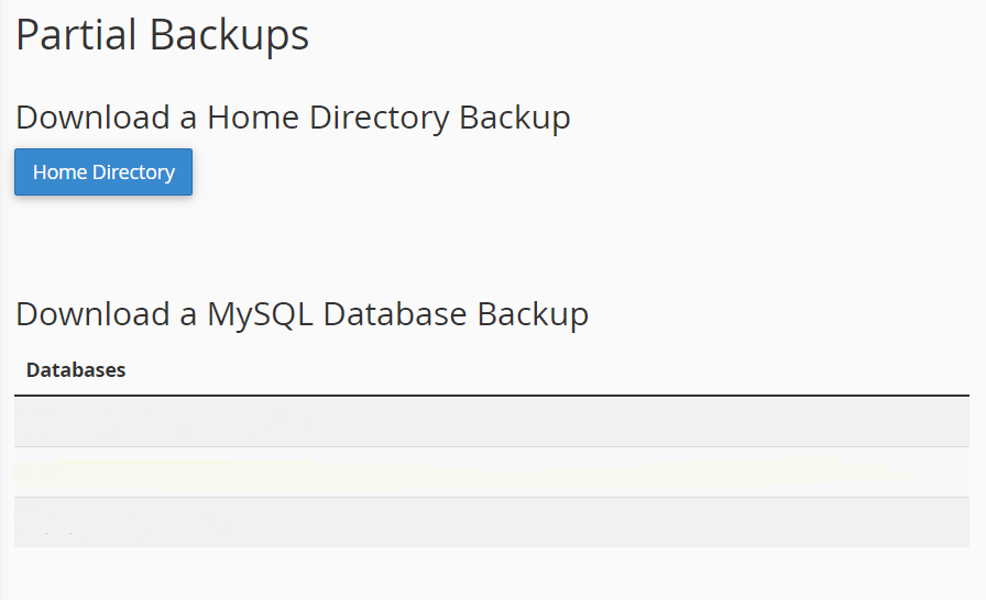 partial backup cpanel