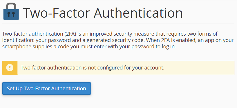 setup 2 factor authentication