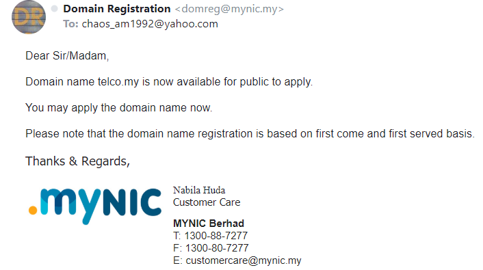 domain mynic available
