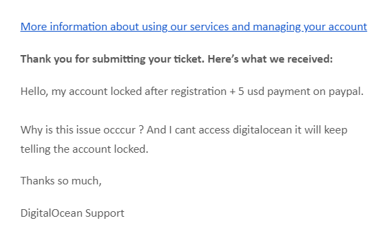 support ticket digital ocean