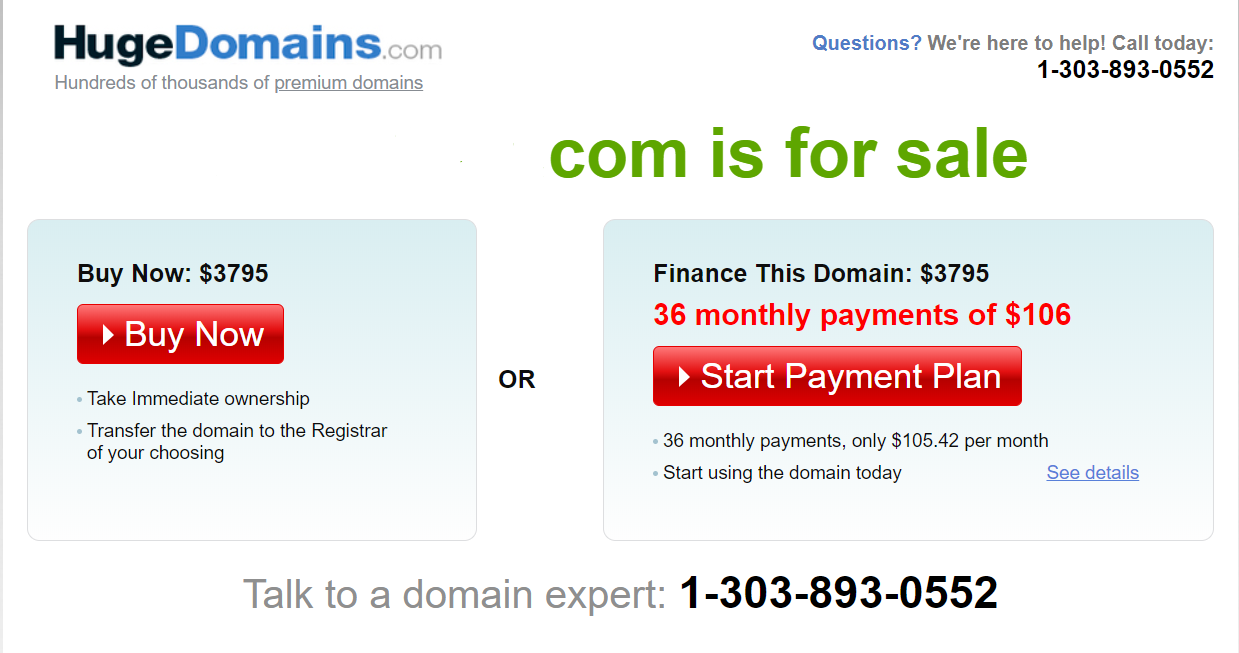 domain provider hugedomains
