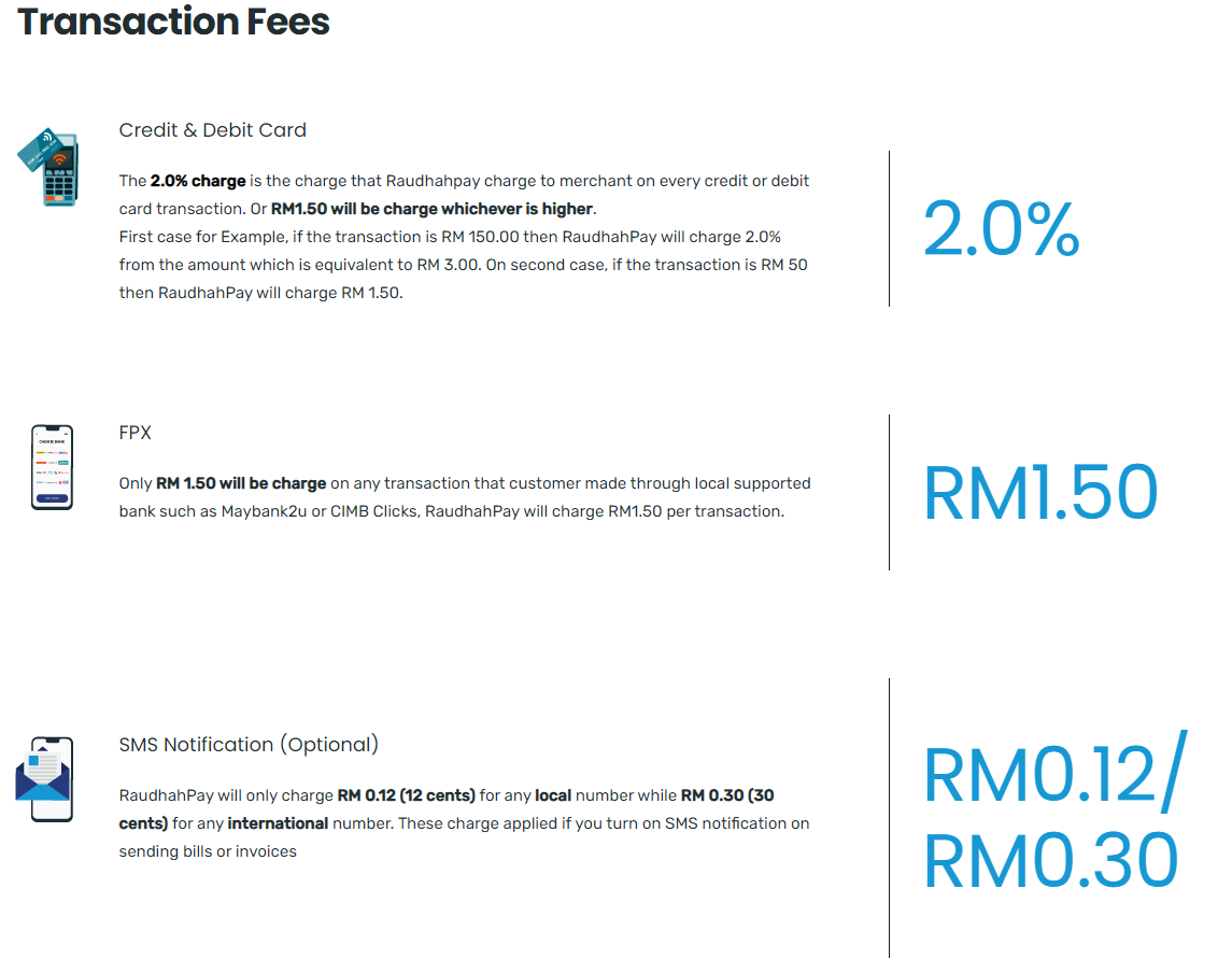 transaction fee raudhahpay